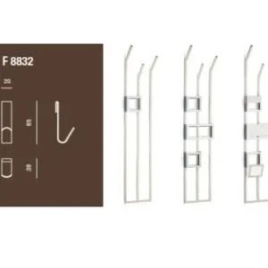 Laatste Kans Gancio F 8832 - Accessorio per Piantana a muro porta abiti Valli Arredobagno serie Rigò