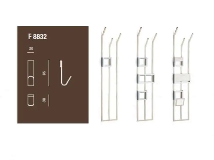 Laatste Kans Gancio F 8832 - Accessorio per Piantana a muro porta abiti Valli Arredobagno serie Rigò
