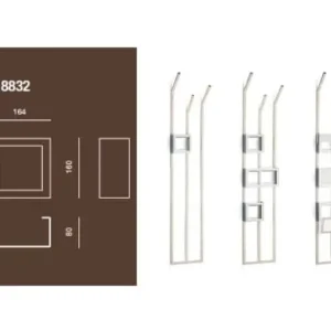 Porta salviette accessorio per piantana a muro Valli Arredobagno serie Rigò A 8832 Must-Have