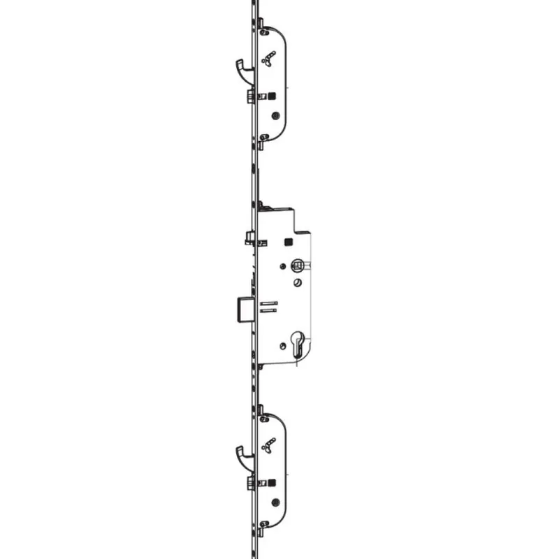 Tijdelijk Beschikbaar Serratura autobloccante modulare I 85 E50 per cilindro 2 scrocchi-ganci K+605 Q=8 F-2.000x16 modulare argento