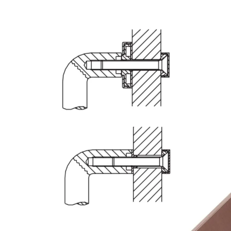 Kit fissaggio FR02 Olivari, per maniglione singolo passante, spessore porta da 5 mm a 60 mm, finitura SuperBronzo Satinato Actieprijs