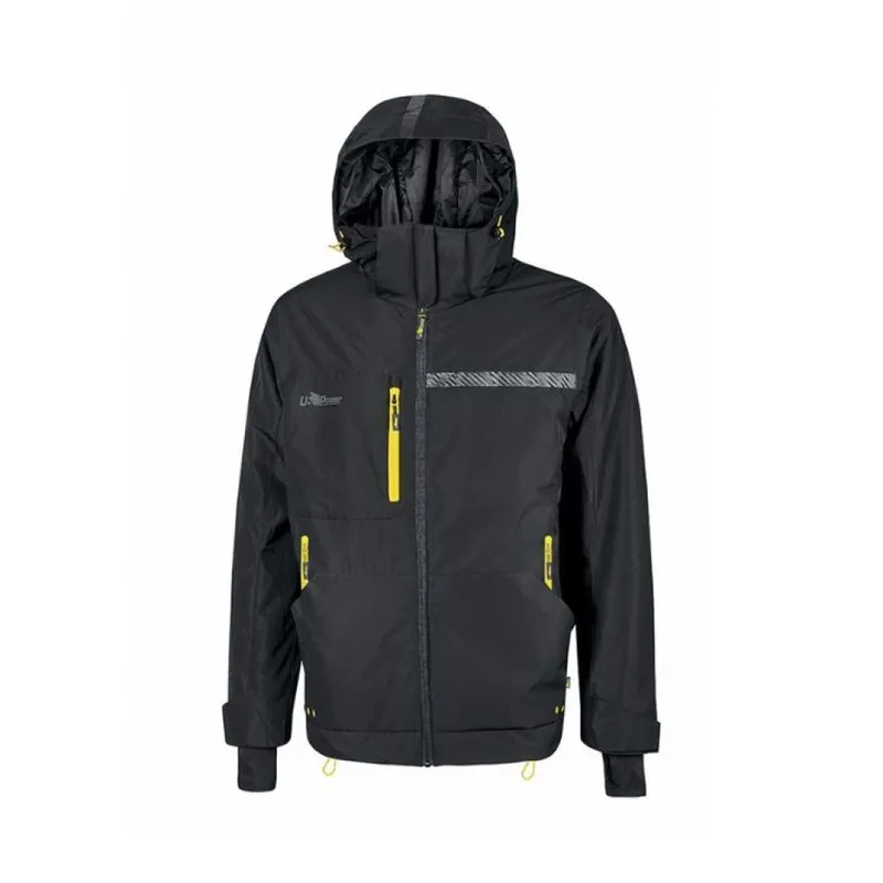 Seizoensaanbieding Giacca U Power Wink FU255BC invernale da lavoro, idrorepellente con cappuccio, imbottitura grafene, taglia XL, colore Black Carbon