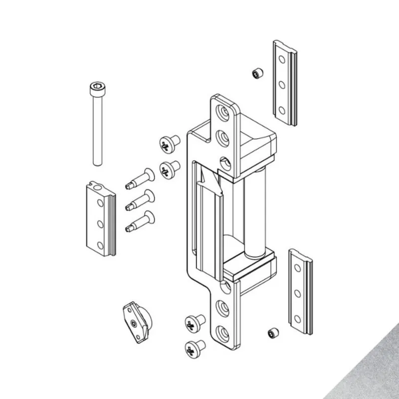 Kit cerniera Chic Door Eg Giesse 00725 per profilo CE, Alluminio finitura Argento Koop Online