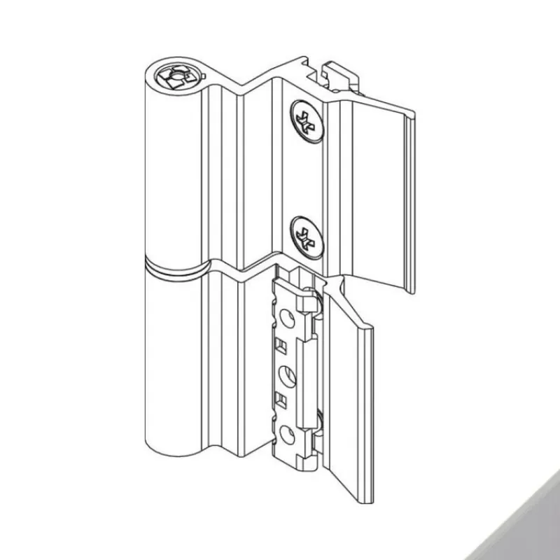 Nieuw Cerniera Flash Base 00126U Giesse per finestra, profilo Erre 50, Reversibile, altezza 93 mm, portata 75-85 Kg, Alluminio finitura Argento