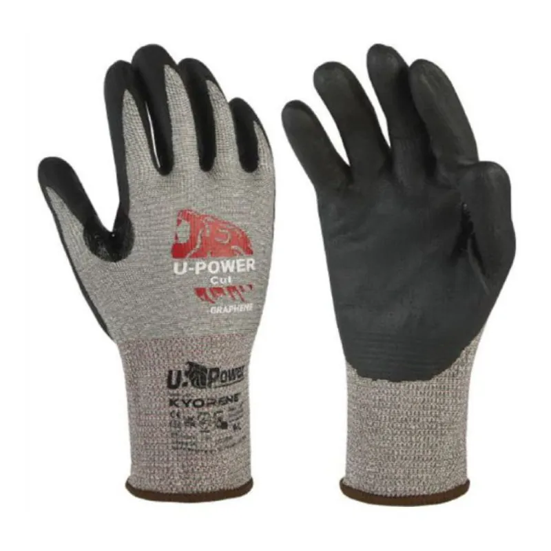 Lage Kosten Guanti antitaglio UG00004 Cut U Power da lavoro, taglia L-9, rivestimento Grafene, palmo Nitrile, touch screen, finitura Grigio e Nero