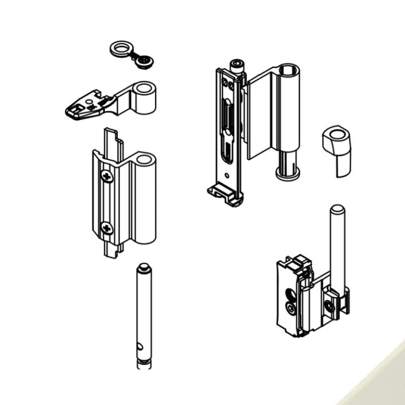 Kit Cerniere Futura 3D 130 04711 Giesse per anta ribalta, profilo CU, Alluminio e Zama finitura Bianco Perla Korting