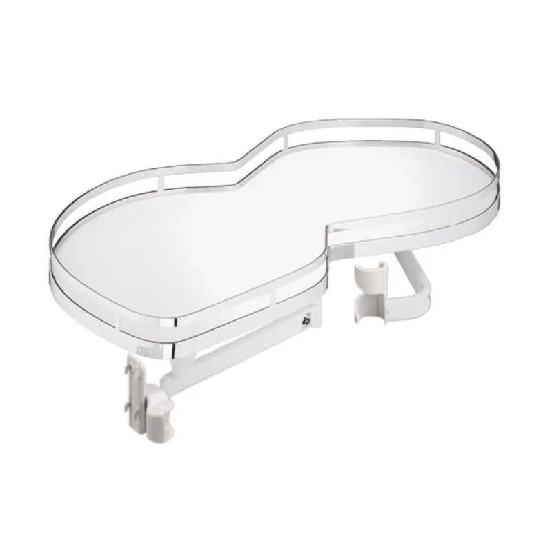 Estraibile LeMans II Arena Style Plus Kessebohmer Sinistro, per mobili angolo, 2 piani, anta 450 mm, finitura Cromo Lucido, fondo Bianco Veilige Betaling