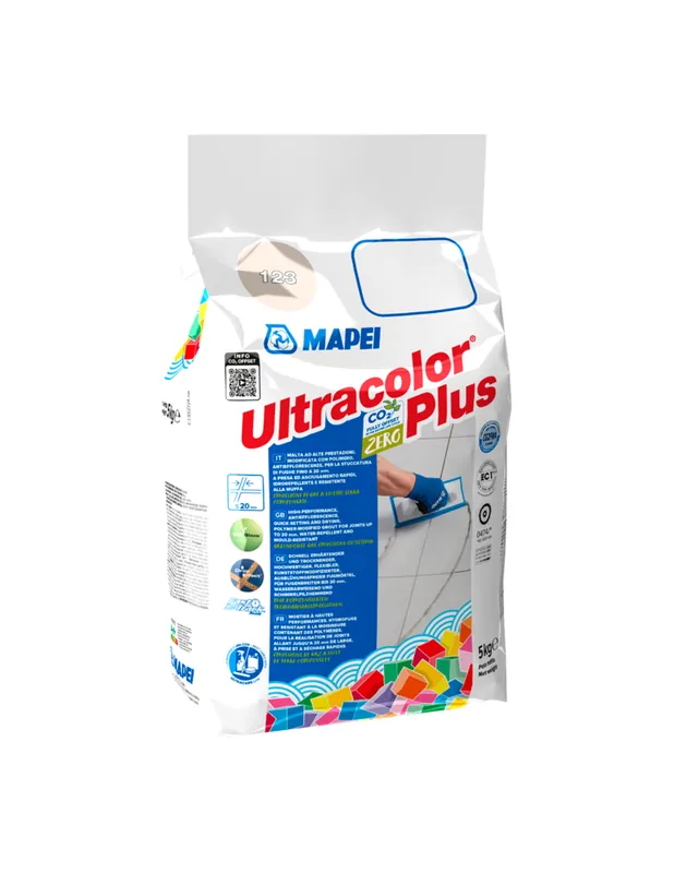 Stucco Fughe Resistente Muffa Antieffluorescenze Ceramiche Ultracolor Plus 5 kg 1 pz., Grigio cemento - 113 Betrouwbaar