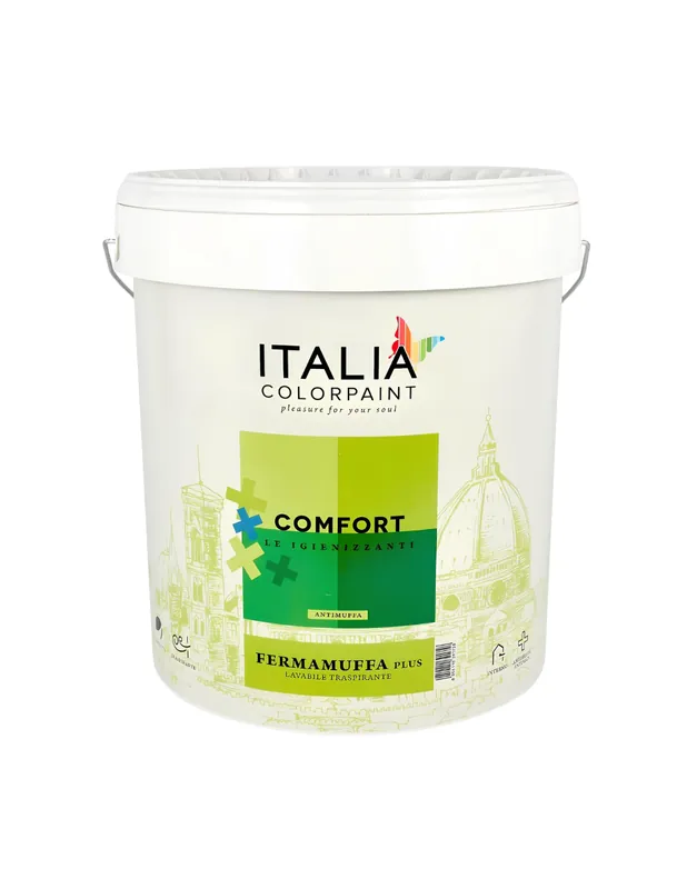 Lage Prijs Idropittura Lavabile Traspirante Bianca Interni Umidità Comfort Fermamuffa Plus 1 pz., 2.5 lt