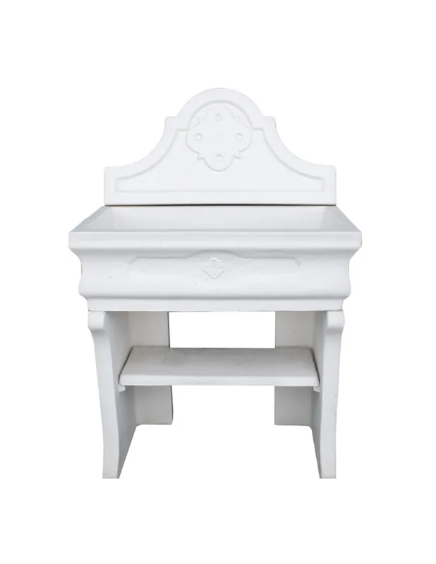 Veilige Betaling Pilozza Lavabo Bianca Serie Romantica Cemento Calcestruzzo 90 x 50 x h.28 cm