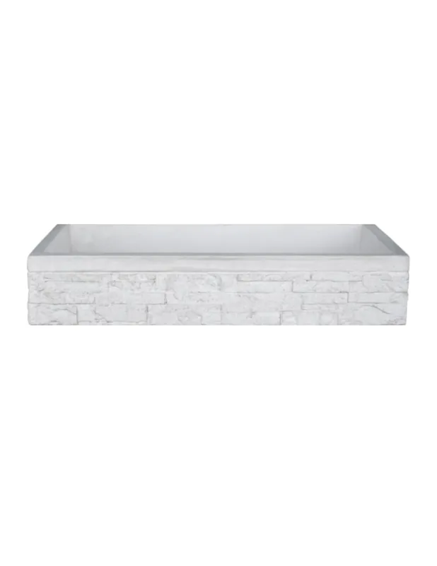Pilozza Lavabo Calcestruzzo Cemento Serie Muraglietto Giardini Lavanderie 1 pz., 45 x 42 x h.16 cm Direct Beschikbaar