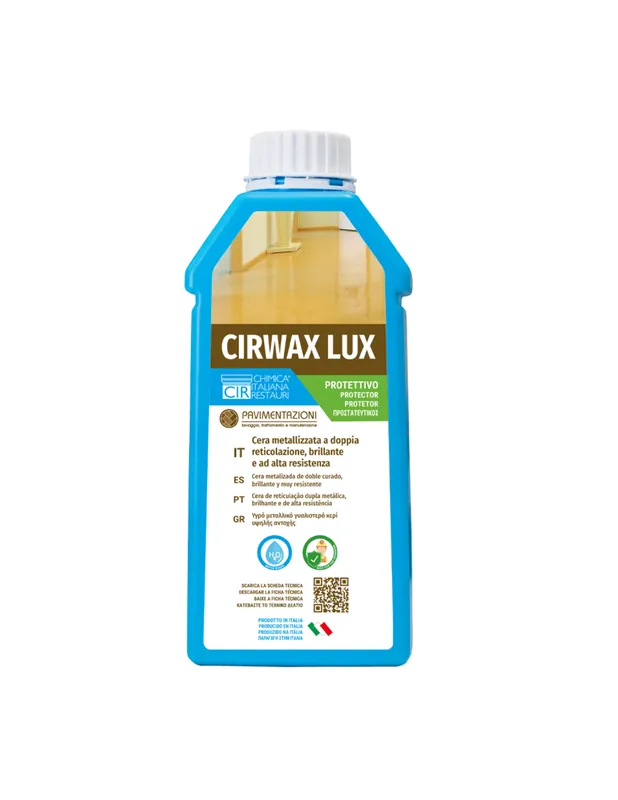 Gecertificeerd Cera Metallizzata Pavimenti ad Alta Resistenza Effetto Lucido Cirwax Lux da 1 lt