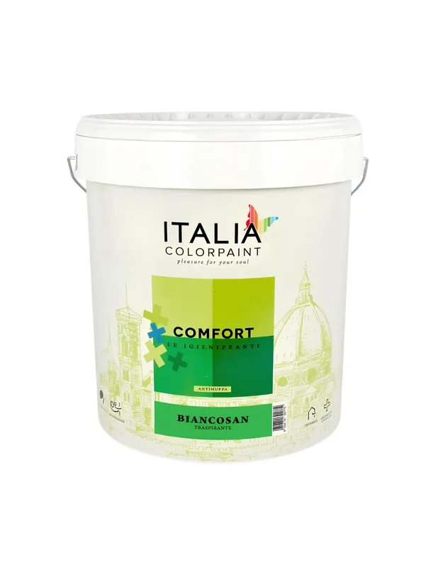Idropittura Igienizzante Antimuffa Traspirante Bianca Comfort Biancosan Plus 4 lt, 1 pz. Bestel Nu