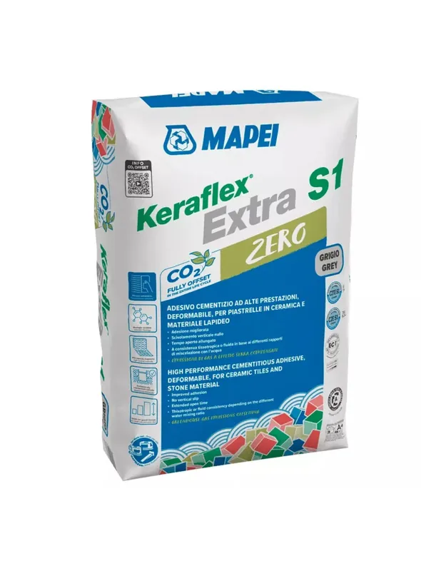 Adesivo Piastrelle Keraflex Extra S1 Zero Colore Grigio Sacco 25 Kg Voordeelprijs