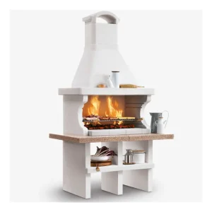 Direct Beschikbaar Barbecue in Cemento Pianosa Rosso Piano Effetto Granito Maxi Griglia Refrattario
