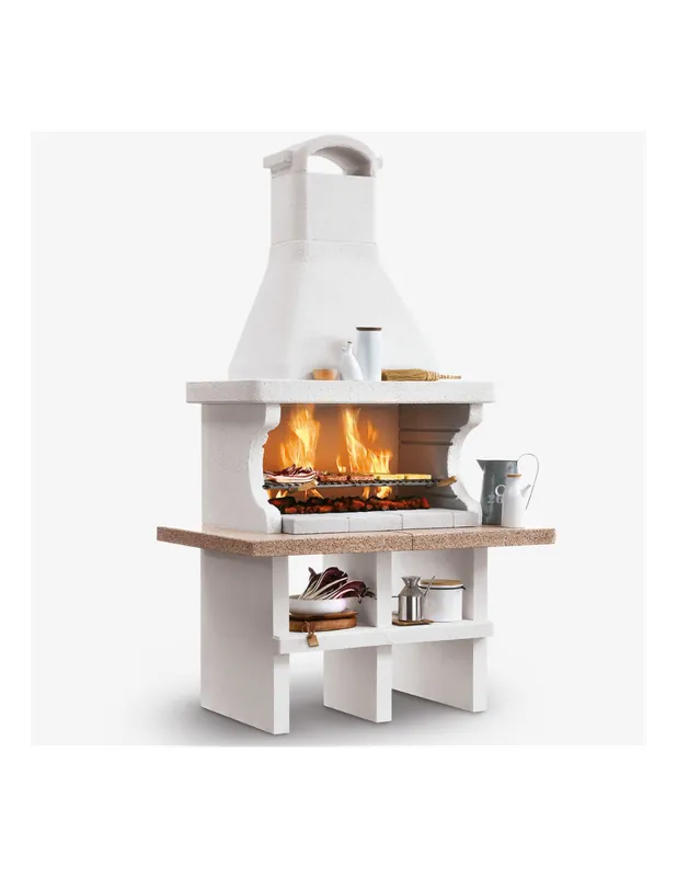 Direct Beschikbaar Barbecue in Cemento Pianosa Rosso Piano Effetto Granito Maxi Griglia Refrattario
