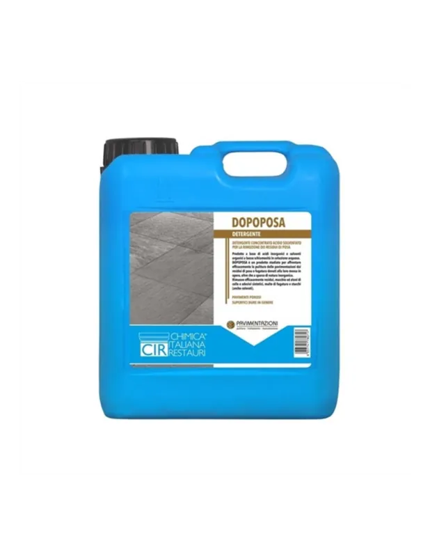 Detergente Concentrato Acido Solventato Rimuovere Sporco Residui Dopo Posa 5 lt Snelle Levering