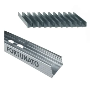 Montante C Standard 2 m Profilo Preforato Sp 0,6 mm Fissaggio Cartongesso 12 Pz 1 pz., 15 x 48 x 15 mm Direct Verzonden