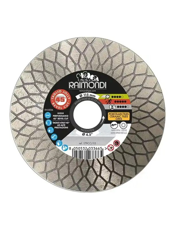 Voordeelprijs Disco Diamantato Diametro 115mm Taglio Jolly 45° F22,2mm Smussatura