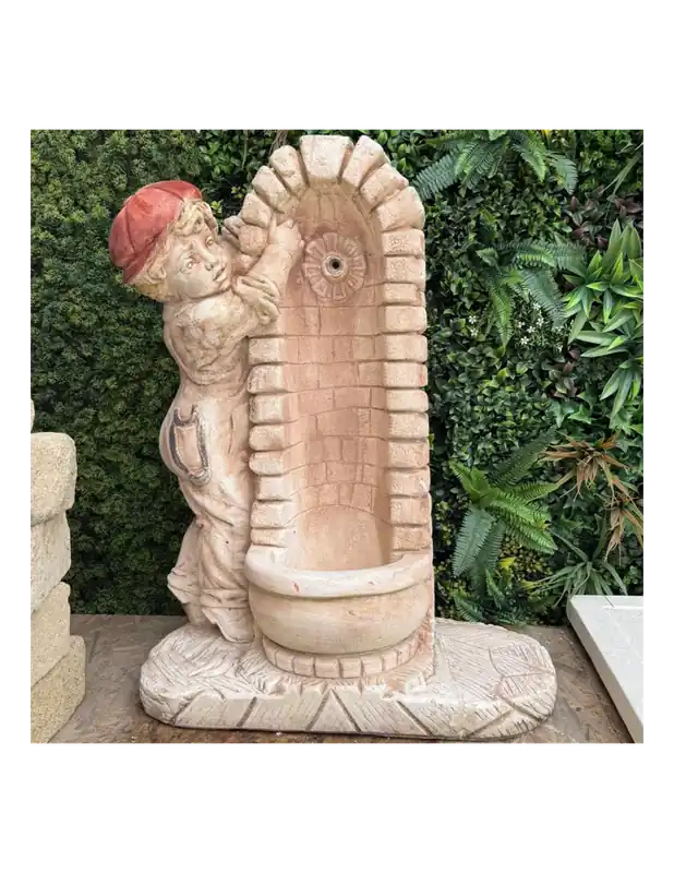 Koopje Fontana Giardino Calcestruzzo Cemento Senza Rubinetto 75x35xH.91cm Modello Bimbo