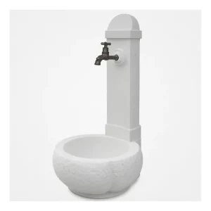 Fontana Giardino Camogni Bianco Calcestruzzo Cemento Senza Rubinetto Flitsaanbieding