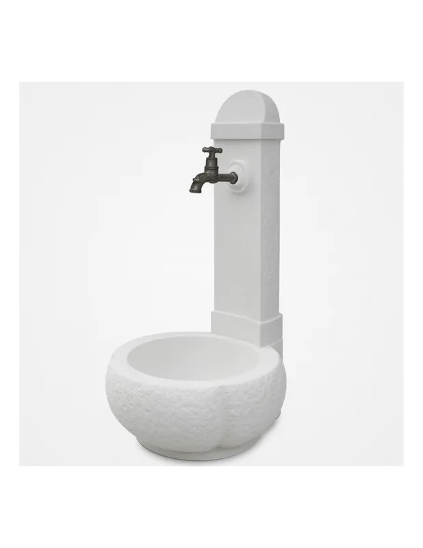 Fontana Giardino Camogni Bianco Calcestruzzo Cemento Senza Rubinetto Flitsaanbieding