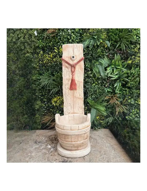 Koop Online Fontana Giardino Calcestruzzo Cemento Senza Rubinetto 29x36xH.89cm Modello Corda