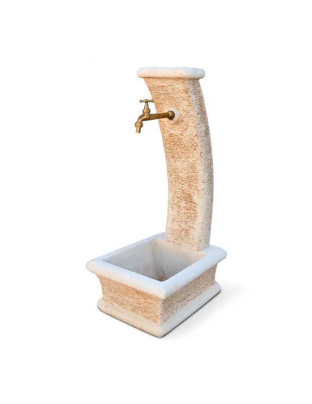 Op = Op Fontana Da Giardino Modello Luna Calcestruzzo Cemento H100 Cm Senza Rubinetto Design Elegante