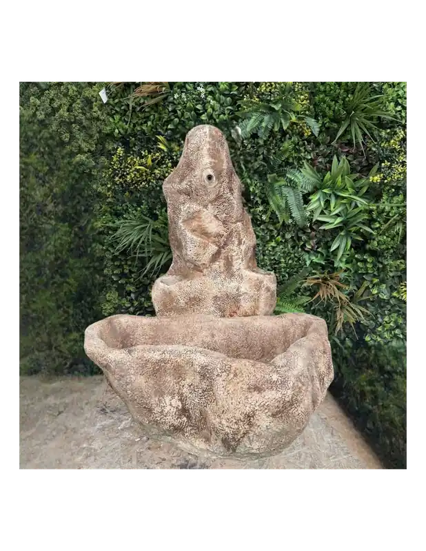 Fontana Giardino Calcestruzzo Senza Rubinetto L.78xP.80xH.95 Cm Modello Pietra Beperkte Voorraad