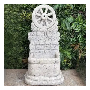 Seizoensaanbieding Fontana Giardino Calcestruzzo Cemento Senza Rubinetto 44x37xH.94cm Mod. Ruota