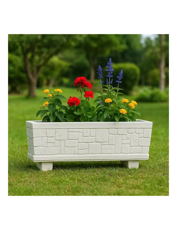 Bestel Nu Fioriera Giardino Cemento Effetto Pietra L.101xP.30xH.34 cm Serie Valle d‘Itria