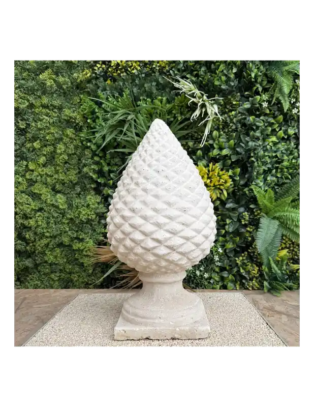 Pigna Salentina Cemento Bianco 19 x 19 x H.46 cm Arredo Giardino Esterni Premium