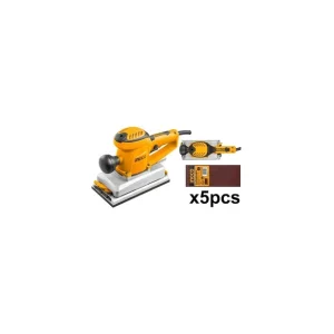 Superprijs Levigatrice Orbitale A Filo Base Alluminio 350W 5 Fogli Abrasivi + Set Spazzole