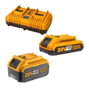 Kit Pack Pro Caricabatterie Doppio Rapido 4Ah + 2 Batterie 20V 5 Ah 2 Ah Alleen Vandaag