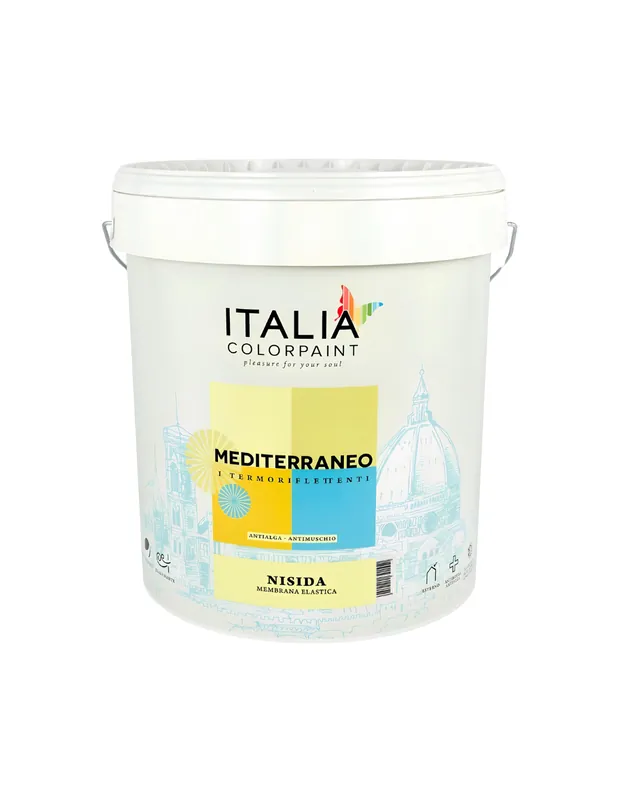 Nisida Membrana Elastica Impermeabilizzante Pedonabile Termoriflettente Antialga 4 lt, 1 pz. Fabrieksprijs
