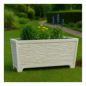 Fioriera Giardino Cemento Effetto Pietra L.100xP.40xH.60 cm Serie Stratis Snelle Levering