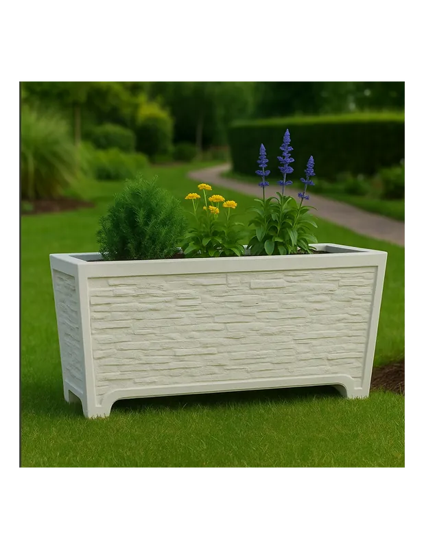 Fioriera Giardino Cemento Effetto Pietra L.100xP.40xH.60 cm Serie Stratis Snelle Levering