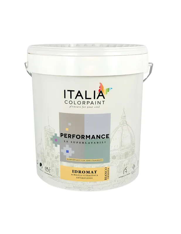 Aanbieding Idropittura Acrilica Ultraopaca Superlavabile Idromat Performance Ioni Argento 1 pz., 1 lt