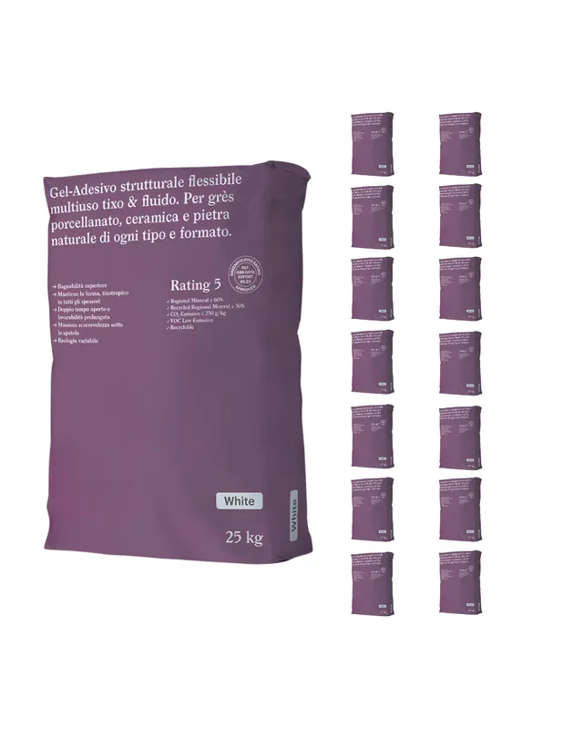 Gel Adesivo Strutturale Flessibile Bianco 25 Kg Incollaggio Confezione 15 Sacchi Nieuw