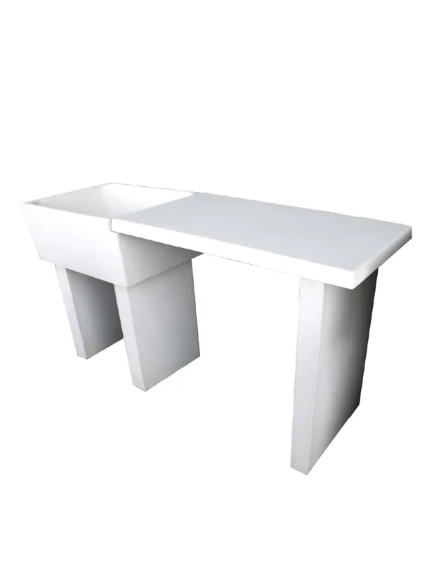 Goedkoop Pilozza Lavabo Calcestruzzo Cemento Serie Ostuni Incasso Destra Piano Laterale 1 pz., 60 x 47 x h.30 cm