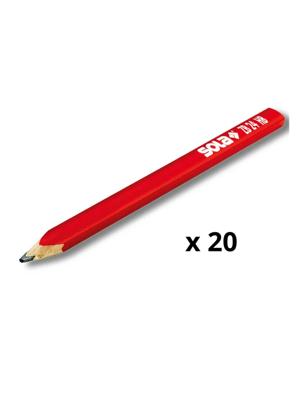 Op = Op Matita Carpentiere ZB 30 HB Rossa Tratto Netto Preciso Confezione 20 pezzi