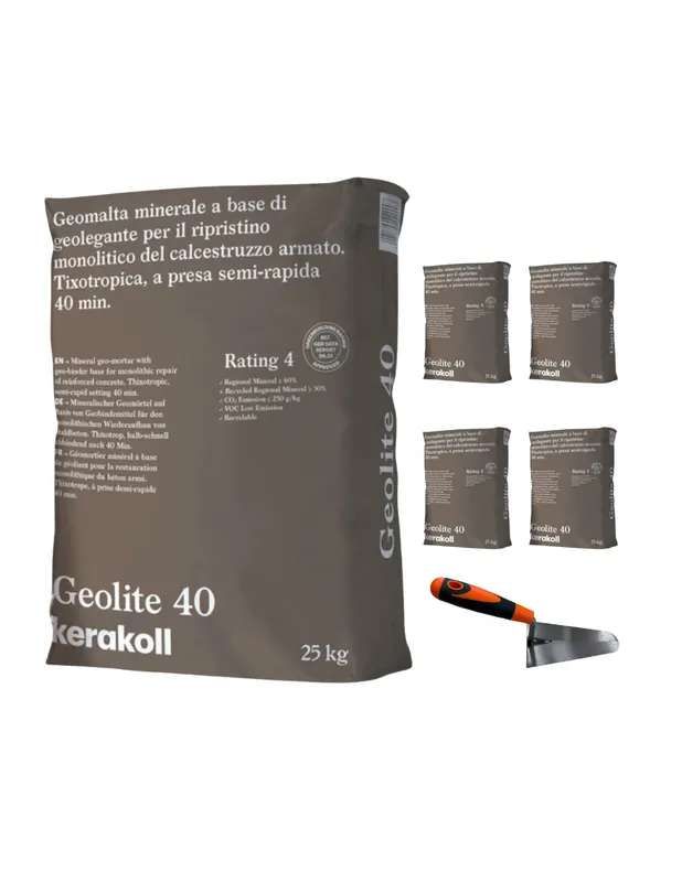 Geomalta Minerale Tixotropica 5 Sacchi Da 25 kg Cazzuola Punta Tonda 16 cm Beperkt Aanbod