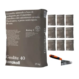 Geomalta Minerale Tixotropica 10 Sacchi Da 25 kg Cazzuola Punta Tonda 16 cm Hoge Kwaliteit