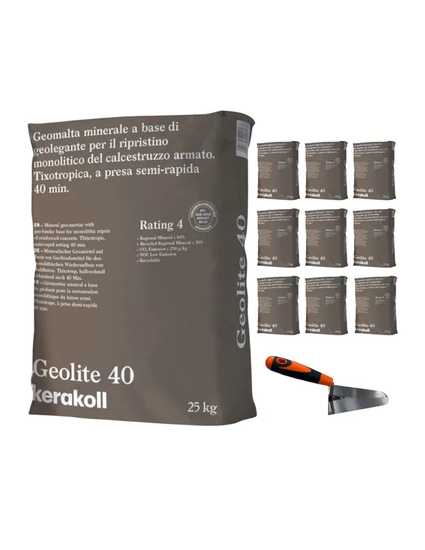 Geomalta Minerale Tixotropica 10 Sacchi Da 25 kg Cazzuola Punta Tonda 16 cm Hoge Kwaliteit