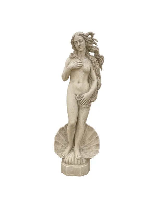 Op = Op Statua Cemento Grigio Effetto Pietra Naturale Venere Botticelli H120 Cm Giardini