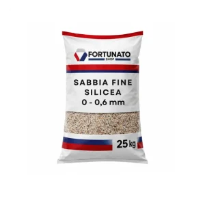 Sabbia Silicea Fine Granulometria 0-0,6 mm Finitura Superfici Sacco kg 25 Tijdelijk Beschikbaar