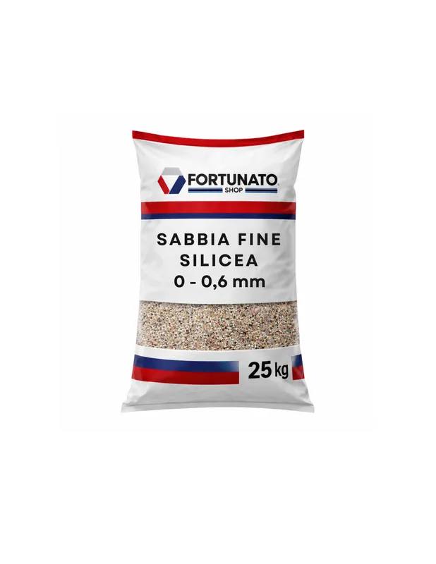 Sabbia Silicea Fine Granulometria 0-0,6 mm Finitura Superfici Sacco kg 25 Tijdelijk Beschikbaar