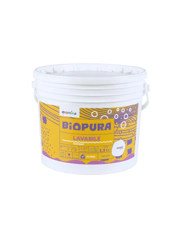 Superpittura Lavabile Traspirante Interni Alta Copertura Linea BIOPURA Cromika 1 pz., 2.5 lt Koop Vandaag