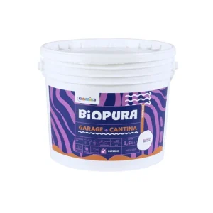 Pittura Murale Traspirante Interni Garage Cantina Linea BIOPURA Cromika 1 pz., 2.5 lt Bestel Nu