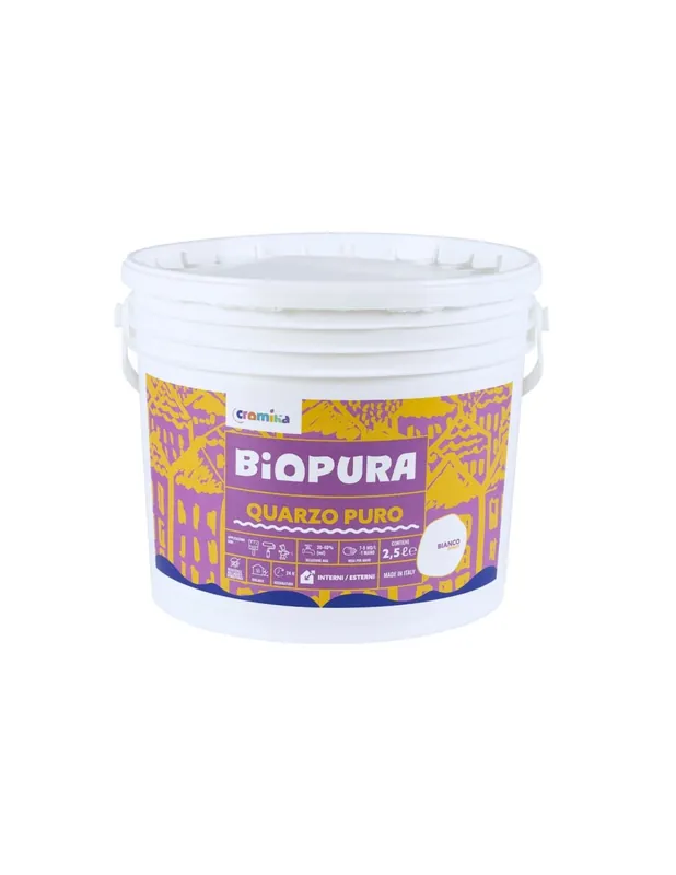 Pittura Murale Quarzo Puro Interni Esterni Finitura Opaca Linea BIOPURA Cromika 1 pz., 2.5 lt Lage Prijs
